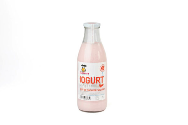 Batut de iogurt natural maduixa 1L - La Lleteria